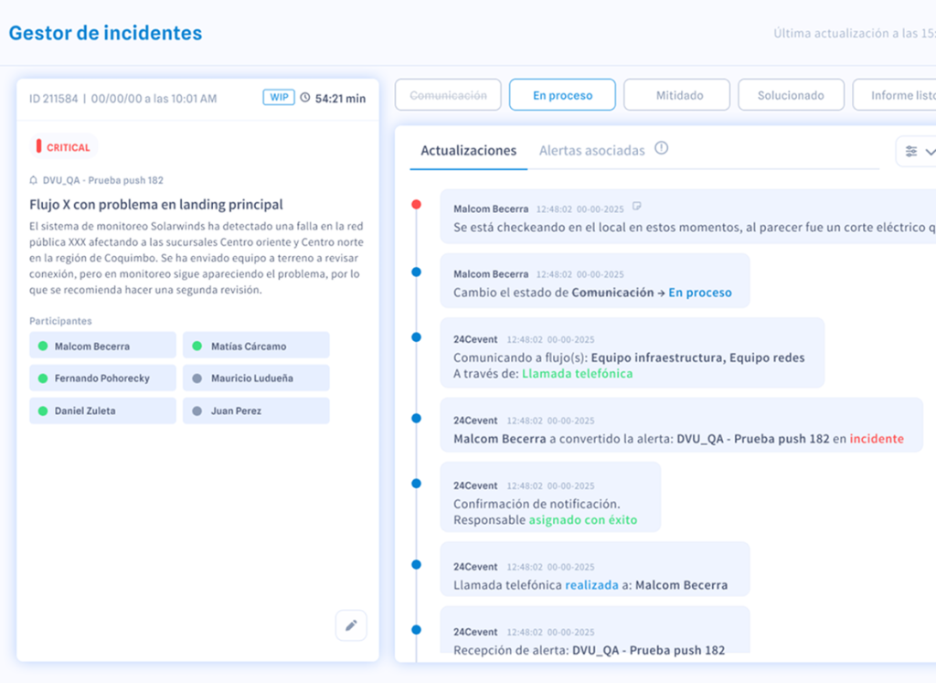 24Cevent - Gestor de incidentes